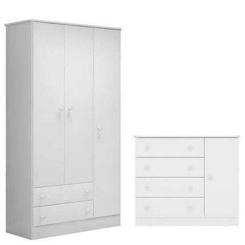 Conjunto Guarda-roupa e Cômoda de Bebê - Doce Sonho