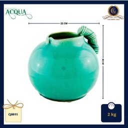 Jarra Cerâmica Verde Jade com Bico Inclinado e Alça Texturizada - 6