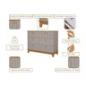 Quarto para Bebê Completo Guarda Roupa Cômoda e Berço 100% Mdf Biscoito Permobili Fendi/nature - 4