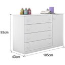 Ver imagem 3 de Cômoda Infantil 01 Porta e 04 Gavetas Branco Phoenix