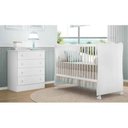 Ver imagem 1 de Quarto Infantil Berço E Cômoda Bebê Certificado Inmetro - Branco