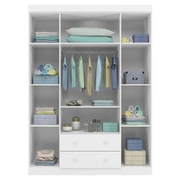 Quarto de Bebê Guarda-roupa 4 Portas Cômoda e Berço - Bymóveis - Phoenix Baby - 5
