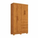 Ver imagem 2 de Guarda Roupa Casal Brunela 5 Portas 2 Gavetas com Cabideiro e Prateleira Yescasa Marrom/Nature