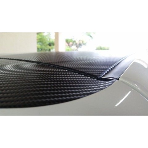 Vinil Adesivo Envelopamento Fibra Carbono Preto 4d 1m X 30cm