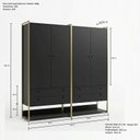 Ver imagem 4 de Guarda Roupa Closet Modulado 4 Gavetas 2 Cabideiros Estrutura Metalica 180cm Olivar Preto/Ac