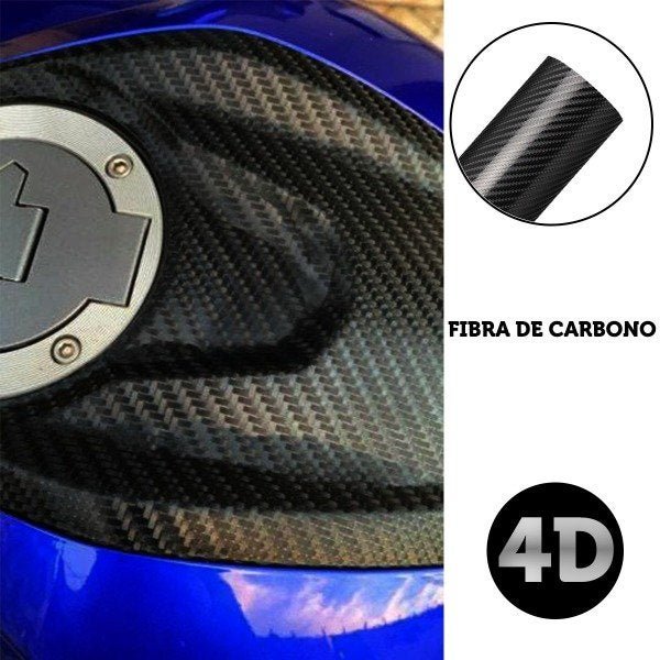 Adesivo Fibra De Carbono 4d Preto Alltak Ai Flow 6mx1,5m - 4