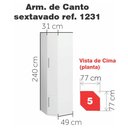 Ver imagem 3 de Guarda Roupa de Canto com Prateleiras 1231 Ilan Carvalho Claro