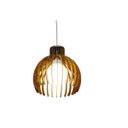 Ver imagem 1 de Lustre Pendente Ripado 26cm 1xE27 em Madeira Imbuia