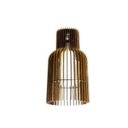 Ver imagem 1 de Lustre Pendente Ripado 26cm 1xE27 em Madeira Imbuia