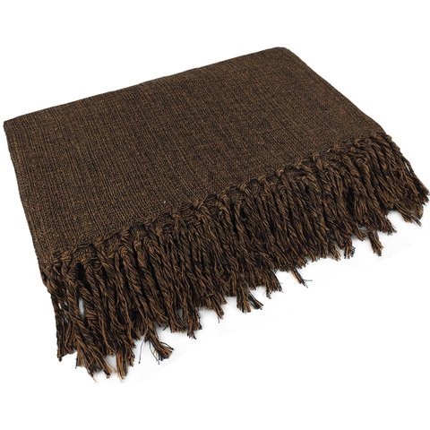 Manta para Sofá Gigante Decorativa Marrom e Caramelo 240x180
