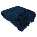 Ver imagem 2 de Manta Para Sofá Gigante Decorativa Azul Escuro 240x180