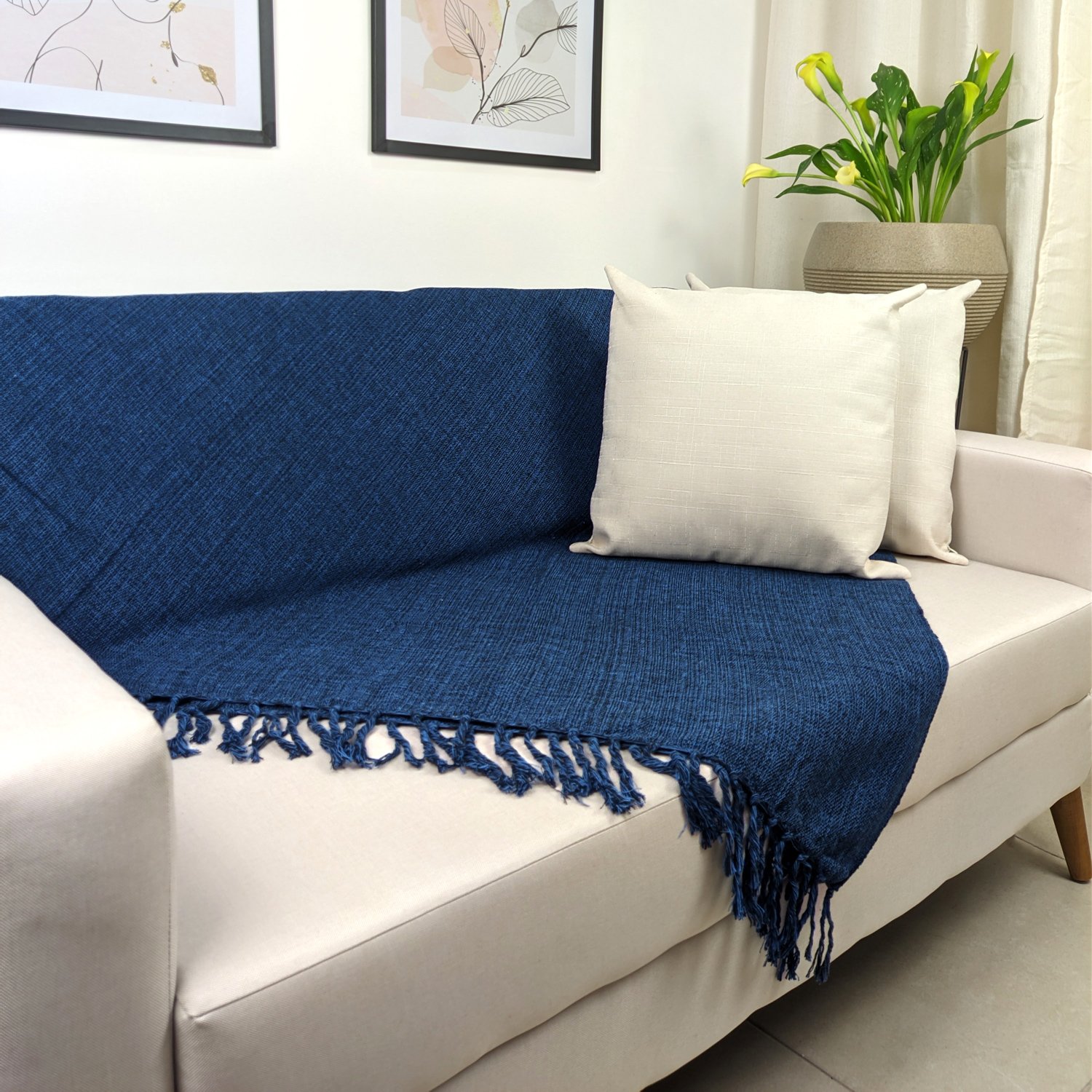 Manta Para Sofá Gigante Decorativa Azul Escuro 240x180 - 3