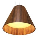 Ver imagem 1 de Lustre Pendente Cônico 52x45cm 3xE27 Madeira Imbuia