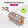 Pote Marmita de 2 Andares 750ml - Vibe Cinza - Cinza - 4