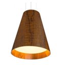Ver imagem 1 de Lustre Pendente Cônico 50x60cm 3xE27 Madeira Imbuia