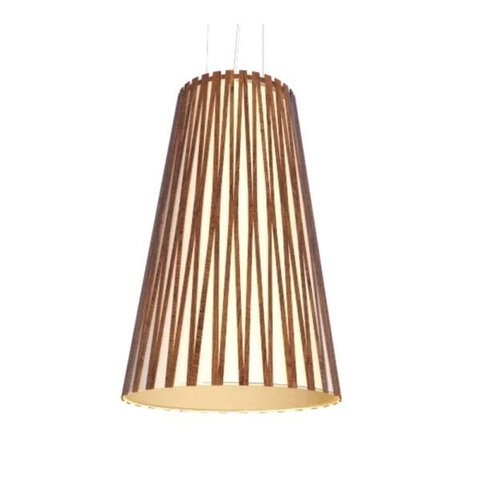 Lustre Pendente Cônico 38x60cm 1xE27 Madeira Imbuia