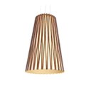Ver imagem 1 de Lustre Pendente Cônico 26x40cm 1xE27 Madeira Imbuia