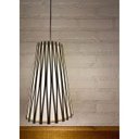 Ver imagem 2 de Lustre Pendente Cônico 26x40cm 1xE27 Madeira Imbuia