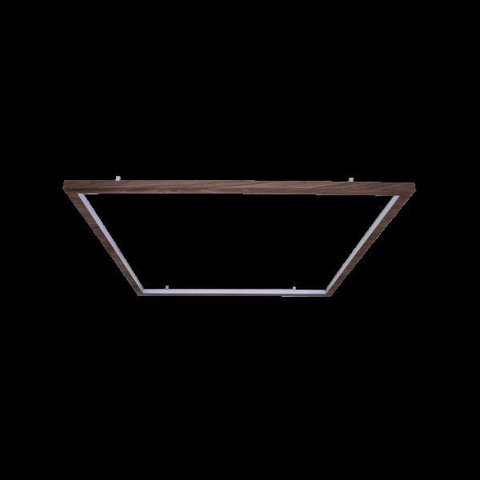 Plafon Sobrepor Quadrado LED 30W 2700K 70cm Madeira Imbuia