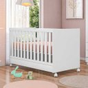Ver imagem 1 de Berço Mini Cama Americano Doce Sonho com Rodízios Branco - Qmovi