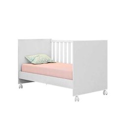 Berço Mini Cama Americano Doce Sonho com Rodízios Branco - Qmovi - 2