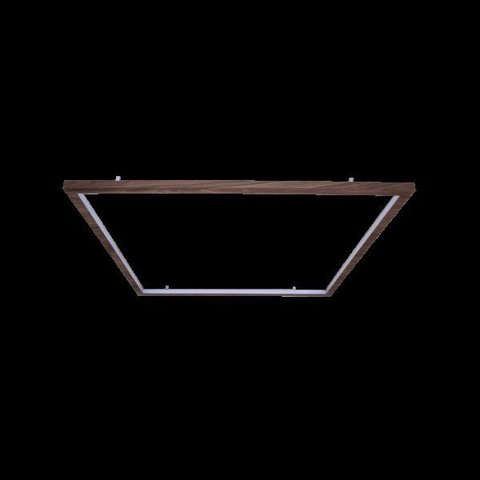 Plafon Sobrepor Quadrado LED 30W 2700K 60cm Madeira Imbuia