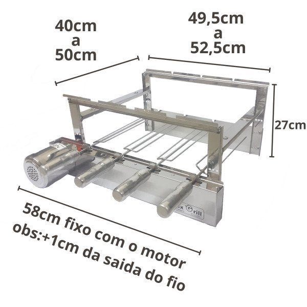 Churrasqueira Inox Max Grill Giratória 4 Esp. 110v/220v - 4