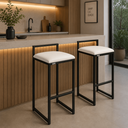 Ver imagem 1 de Kit 2 Banqueta Gourmet Alta Balcão Moderno Cozinha Sala Jantar de Ferro Couro Sintético