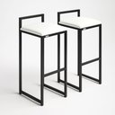 Ver imagem 2 de Kit 2 Banqueta Gourmet Alta Balcão Moderno Cozinha Sala Jantar de Ferro Couro Sintético