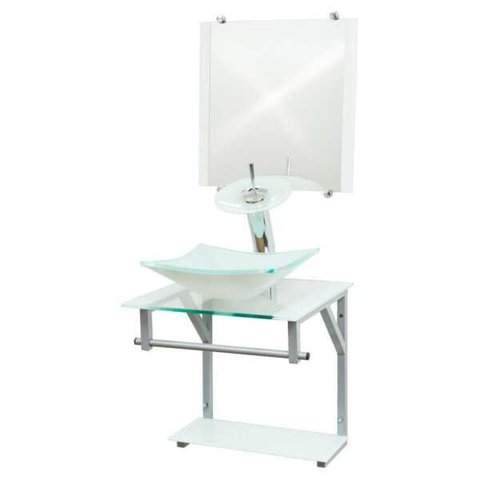 Gabinete Branco de Vidro para Banheiro 40cm Cc33cm