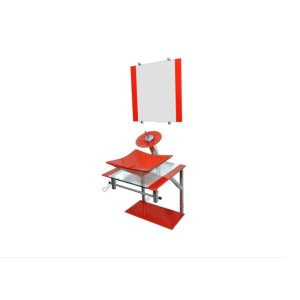 Gabinete Vermelho de Vidro para Banheiro 40cm Cq30cm