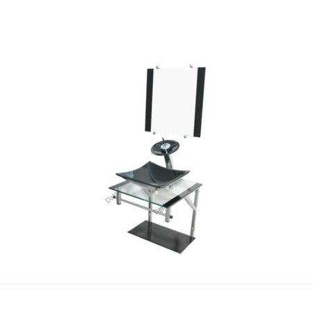 Gabinete Preto de Vidro para Banheiro 40cm Cq30cm