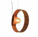 Ver imagem 1 de Lustre Pendente Cilíndrico 9x35cm 1xE27 Madeira Imbuia