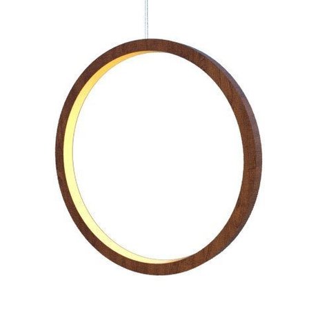 Lustre Pendente Anel Vertical LED 40w 2700k 100cm Madeira Imbuia