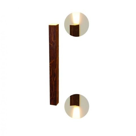 Arandela de Parede Madeira Interna Foco Duplo 60cm 2Gu10