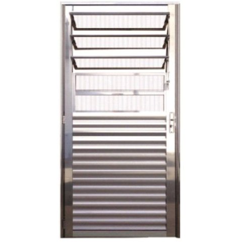 Porta Basculante Alumínio Brilhante Linha 25:Esquerda/ 210 x 90