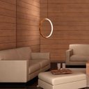 Ver imagem 2 de Lustre Pendente Anel Vertical LED 30w 2700k 70cm Madeira Imbuia