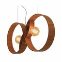 Ver imagem 1 de Lustre Pendente Cilíndrico 73x35cm 2xe27 Madeira Imbuia