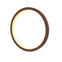 Ver imagem 1 de Lustre Pendente Anel Vertical LED 28w 2700k 60cm Madeira Imbuia