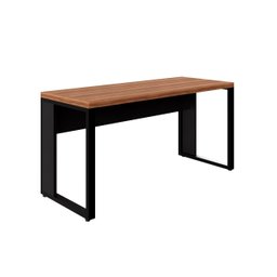 Mesa Reta 40mm Pé Quadro Savoia Tamanho 120x60 Cor Nogal/preto - 1