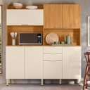 Ver imagem 2 de Cozinha Compacta Pitaya 7 Portas e 2 Gavetas Cinamon Touch/off White - Demóbile