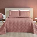 Ver imagem 2 de Kit Cobre Leito Colcha Desirée Casal Bordado Micropercal 200 Fios 3 Peças - Rosê