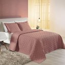 Ver imagem 4 de Kit Cobre Leito Colcha Desirée Casal Bordado Micropercal 200 Fios 3 Peças - Rosê
