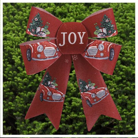 Kit 8 Enfeite Árvore Natal Laço Vermelho Decorado 17cm