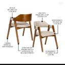 Ver imagem 3 de Kit 6 Cadeiras para Mesa de Jantar Lua com Estofado Linho Bege L59 Rmi