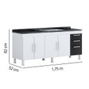 Ver imagem 3 de GABINETE DE PIA 1.80M BRANCO PRETO