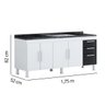 GABINETE DE PIA 1.80M BRANCO PRETO - 3