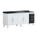 Ver imagem 2 de GABINETE DE PIA 1.80M BRANCO PRETO