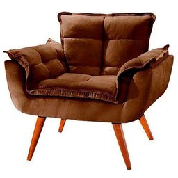Poltrona Opala Decoração Quarto Amamentação Clínica Salão Recepção Sala Estar Marrom - 2