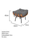 Ver imagem 4 de Poltrona com Puff Sala Quarto Recepção Escritório  Costela Esqueleto Base Fixa Linho Chumbo